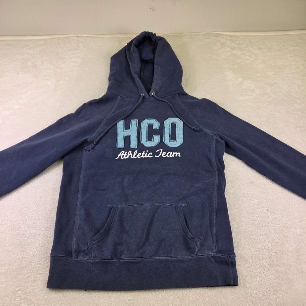 Hollister HCO Athletic Team Hoodie Navy Blue Pullover Kids XL 4057